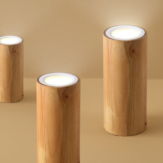 Moderne Houten LED Plafondlamp – Rubberwood & Acryl, 3 Formaten
