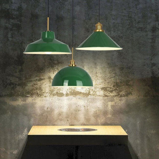 Industriële Elegante Groene Hanglamp in  Meerdere Formaten