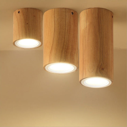 Moderne Houten LED Plafondlamp – Rubberwood & Acryl, 3 Formaten