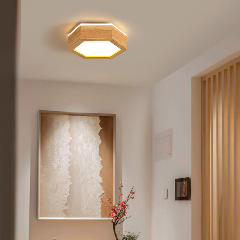 Moderne Houten Japandi LED Plafondlamp –1/2/3 Spots