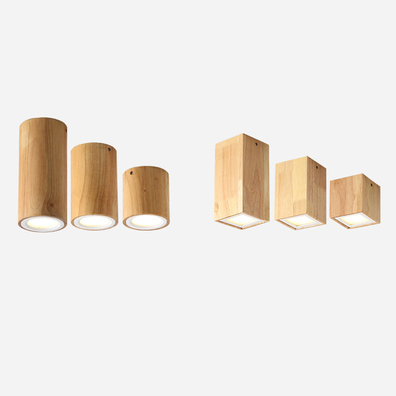 Moderne Houten LED Plafondlamp – Rubberwood & Acryl, 3 Formaten