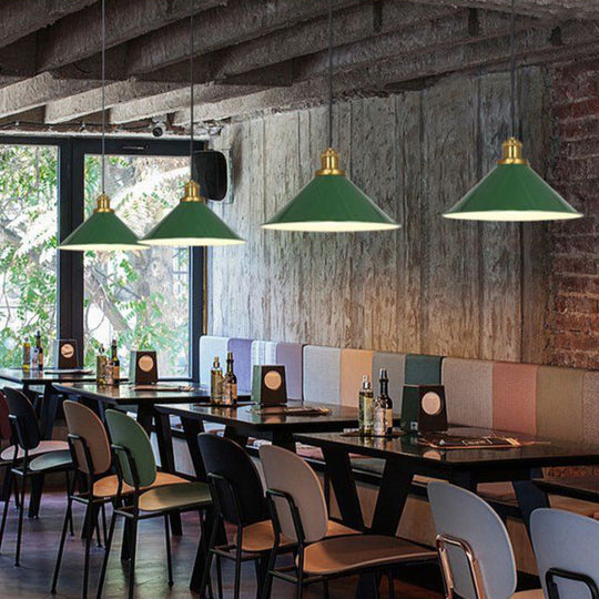 Industriële Elegante Groene Hanglamp in  Meerdere Formaten