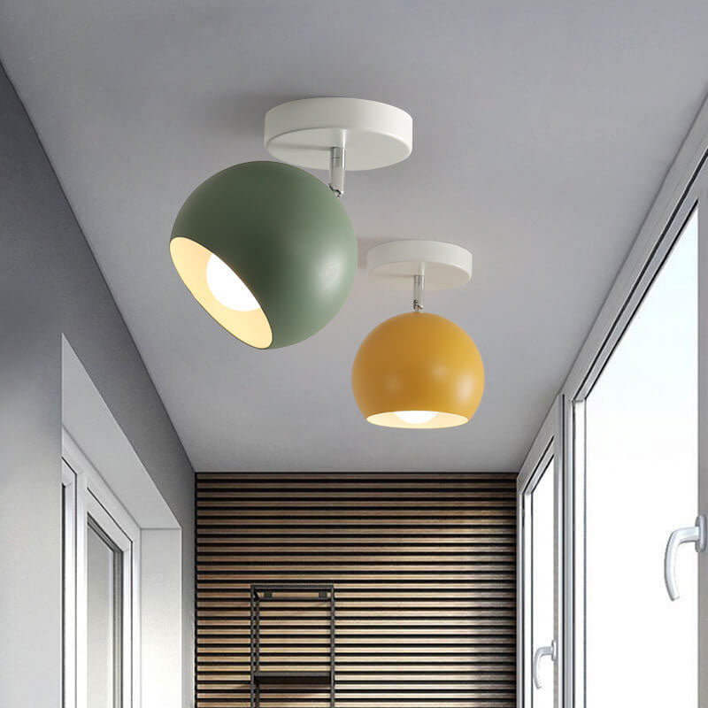 Moderne Scandinavische Minimalistische Plafondlamp van IJzer & Hout in Meerdere Kleuren