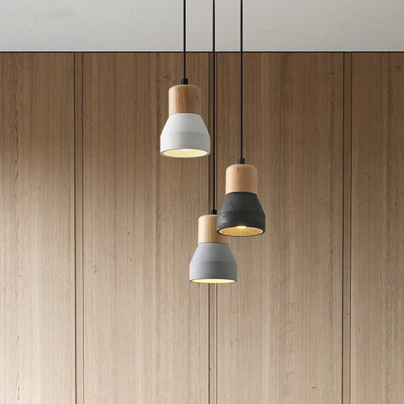 Moderne Hanglamp van Cement & Hout met Industrieel Design