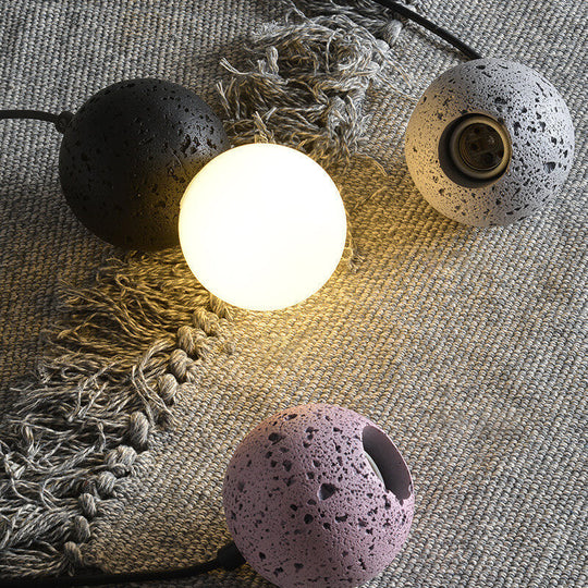 Stenen Japandi Hanglamp – Zwart/Roze/Grijs – E14 Fitting