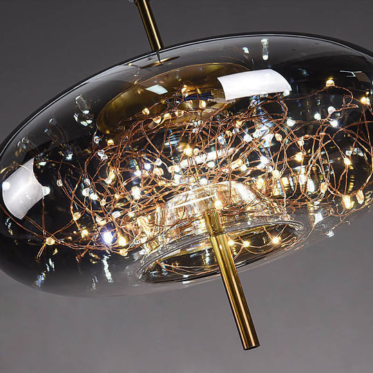 Scandinavische Glazen LED Hanglamp met Warm Design – Amber of Antracietgrijs