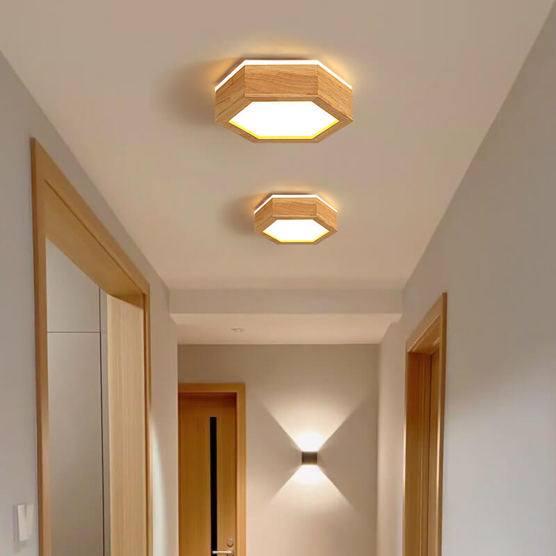 Moderne Houten Japandi LED Plafondlamp –1/2/3 Spots