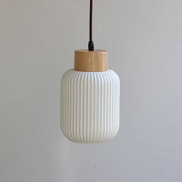 Moderne Wandlamp van Keramiek en Hout – Witte moderne Kleur