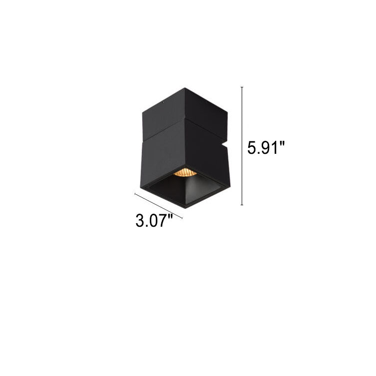 Moderne Aluminium Semi-Flush Mount Plafondlamp – Zwart/Wit – LED 7W/12W
