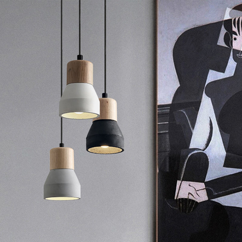 Moderne Hanglamp van Cement & Hout met Industrieel Design