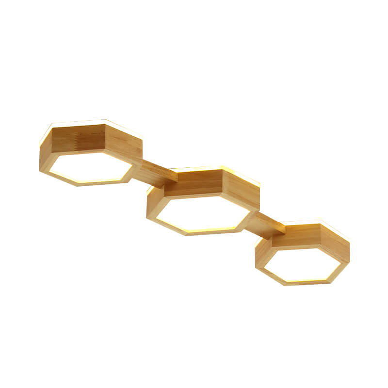 Moderne Houten Japandi LED Plafondlamp –1/2/3 Spots