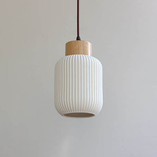 Moderne Wandlamp van Keramiek en Hout – Witte moderne Kleur