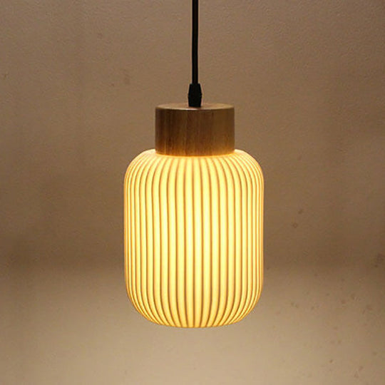 Moderne Wandlamp van Keramiek en Hout – Witte moderne Kleur