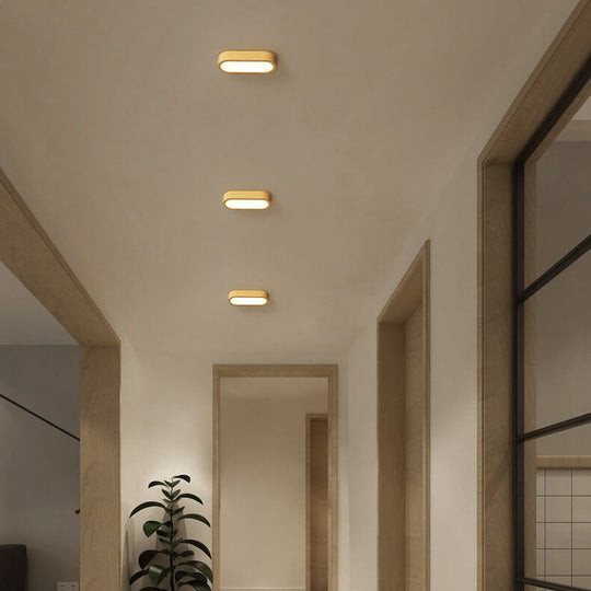 Moderne Houten Plafondlamp – Hout/Walnoot Houtnerf – LED 8W