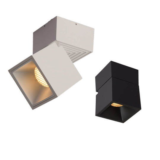 Moderne Aluminium Semi-Flush Mount Plafondlamp – Zwart/Wit – LED 7W/12W