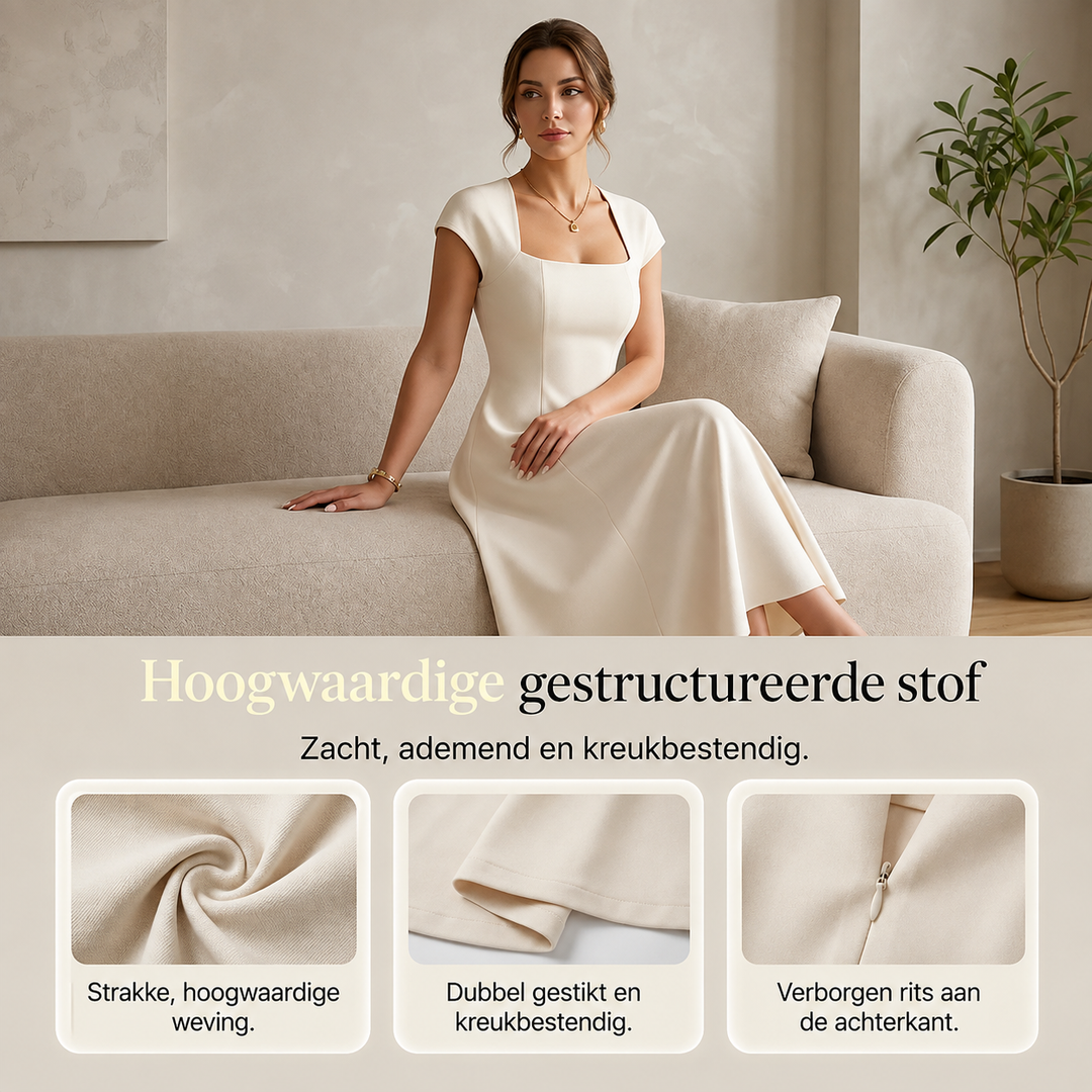Renate™ | Klassieke Buikbedekkende A-Lijn Midi Jurk