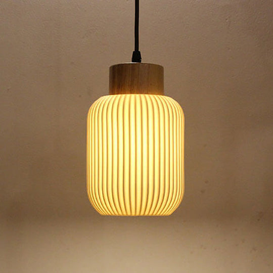Moderne Wandlamp van Keramiek en Hout – Witte moderne Kleur