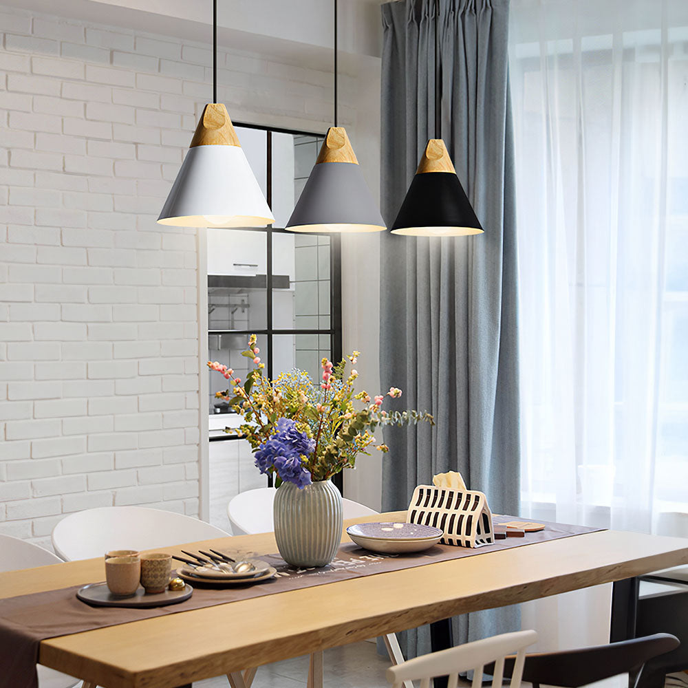 Ovia – Scandinavische Hanglamp van Hout & Aluminium