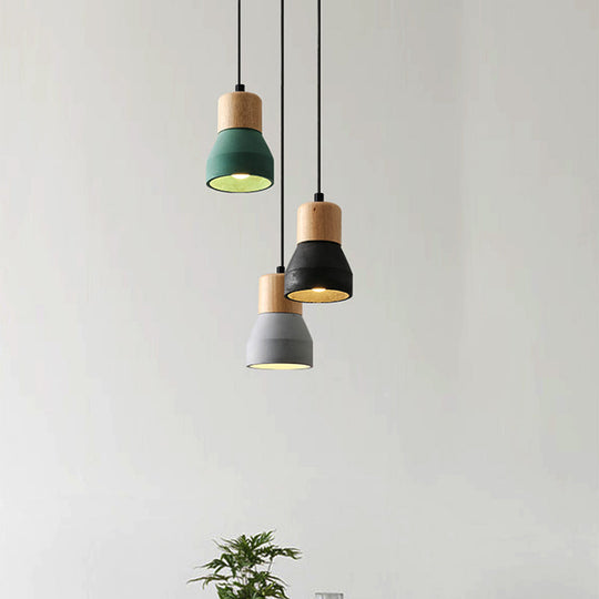 Moderne Hanglamp van Cement & Hout met Industrieel Design