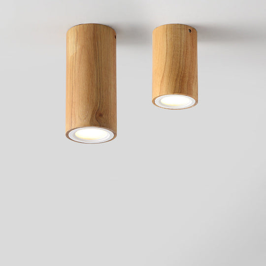 Moderne Houten LED Plafondlamp – Rubberwood & Acryl, 3 Formaten