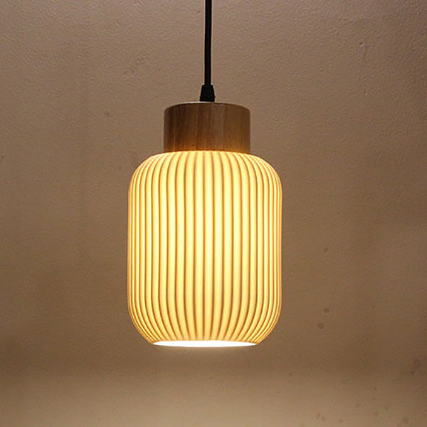 Moderne Wandlamp van Keramiek en Hout – Witte moderne Kleur