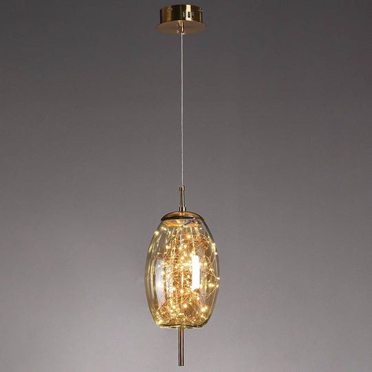 Scandinavische Glazen LED Hanglamp met Warm Design – Amber of Antracietgrijs
