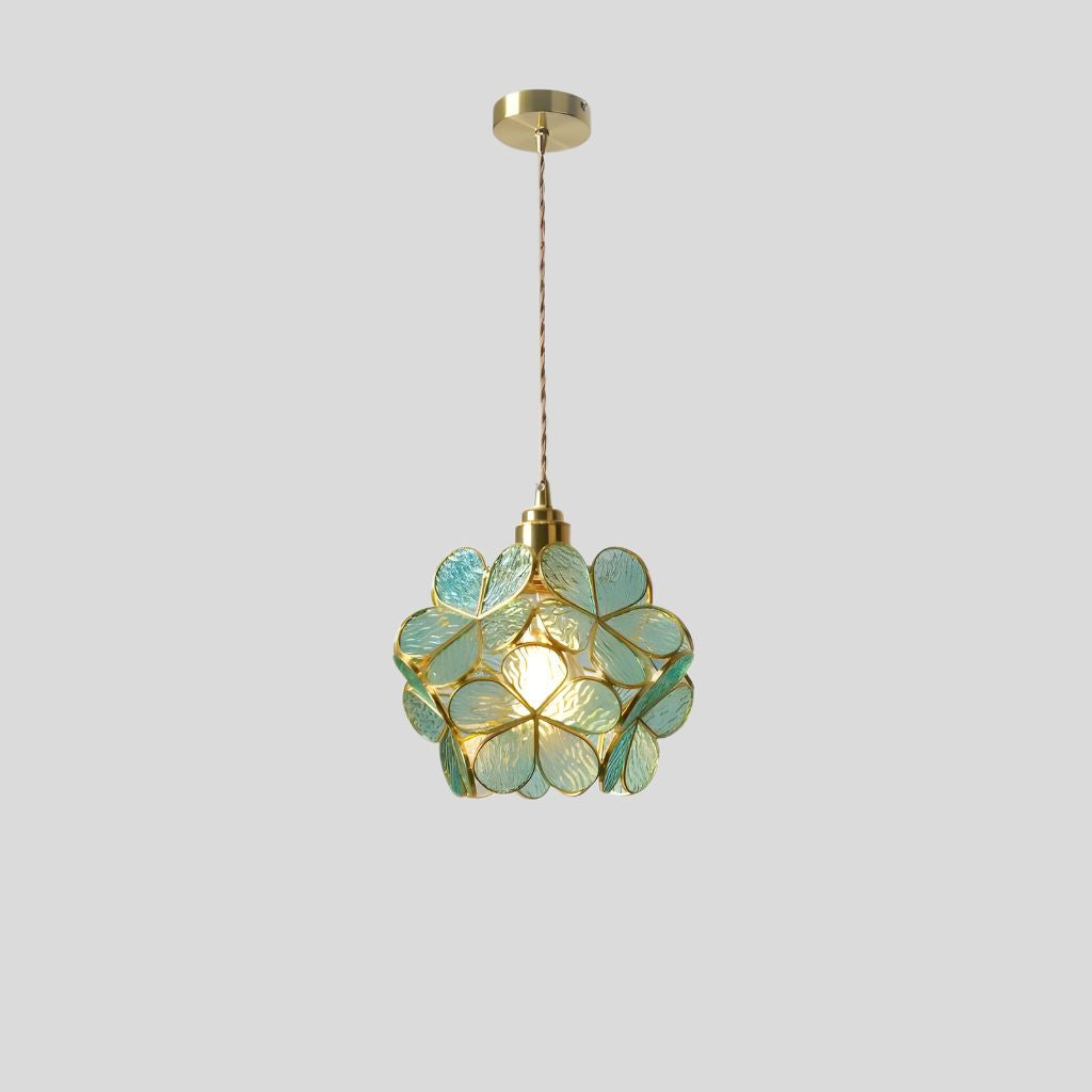 Vintage Glazen Hanglamp – Kleurrijk Handgemaakt Design