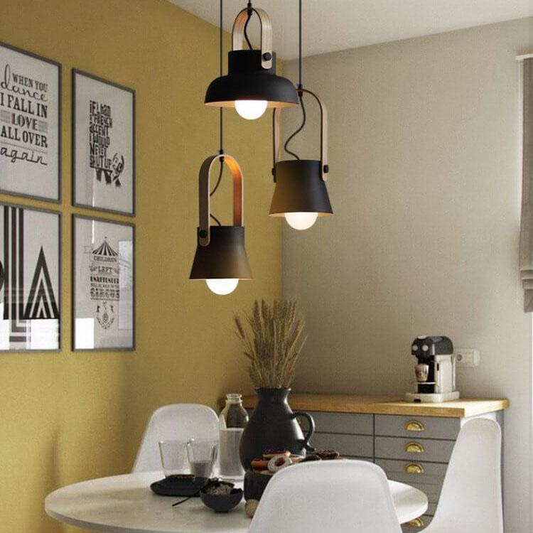Kleurrijke Moderne Hanglamp met Metaal & Hout