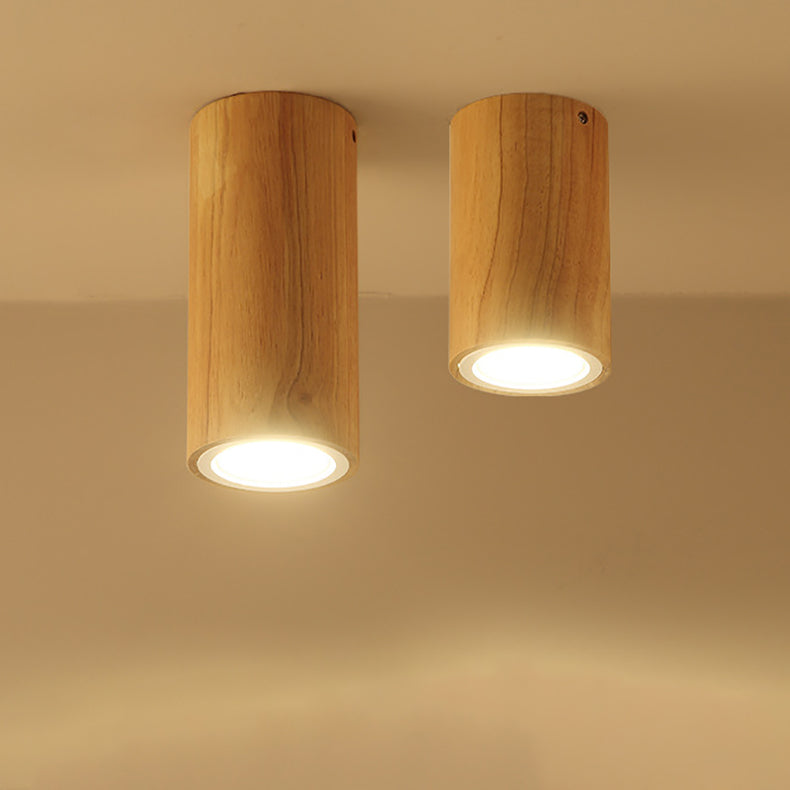 Moderne Houten LED Plafondlamp – Rubberwood & Acryl, 3 Formaten