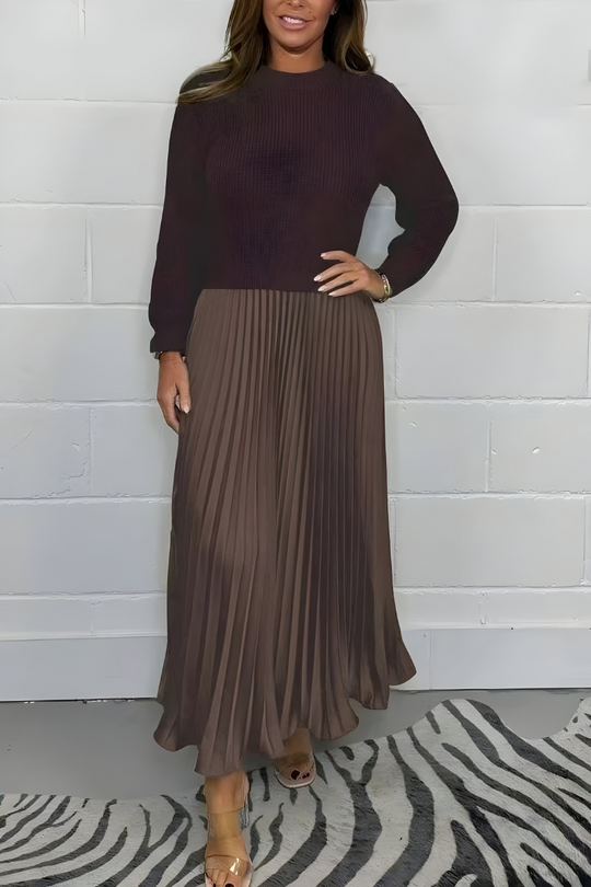 Elara™ | Elegante geplisseerde maxi jurk
