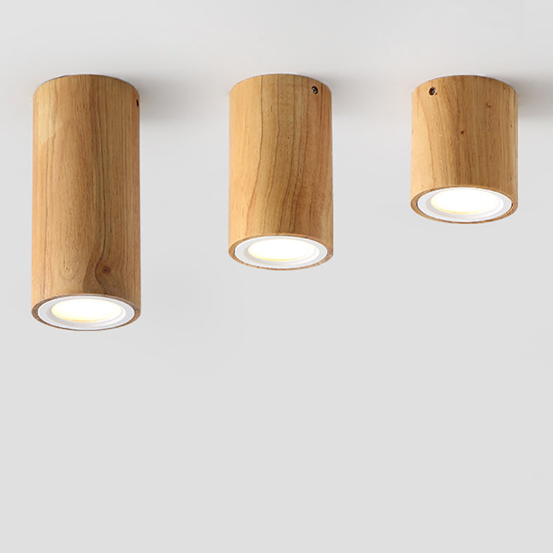 Moderne Houten LED Plafondlamp – Rubberwood & Acryl, 3 Formaten