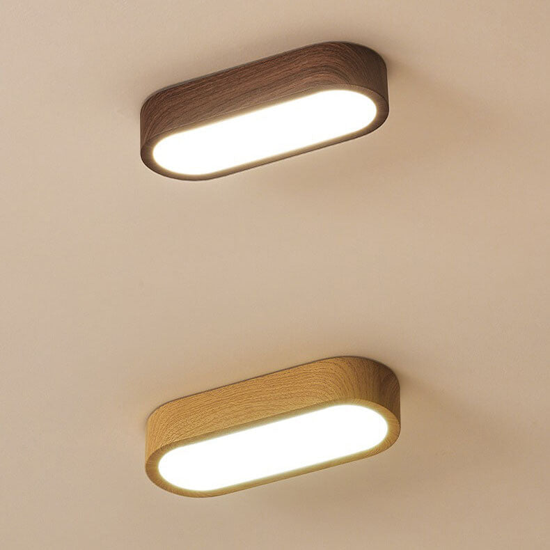 Moderne Houten Plafondlamp – Hout/Walnoot Houtnerf – LED 8W