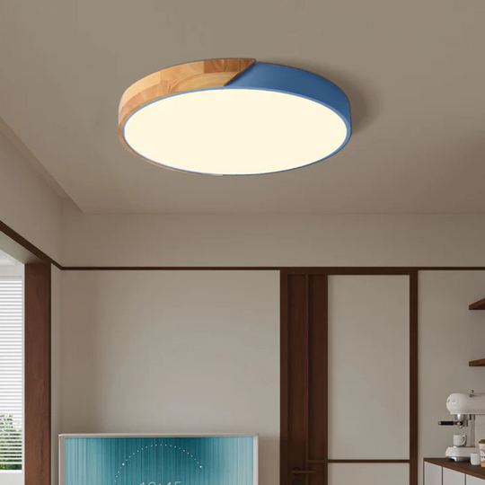 LED Ceiling Lamp with Scandinavian Design made of Wood & Acrylic