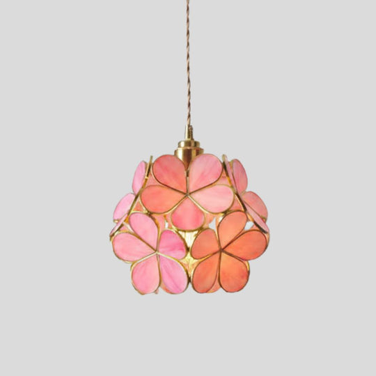 Vintage Glazen Hanglamp – Kleurrijk Handgemaakt Design