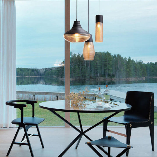 Moderne Glazen Hanglamp in Helder of Zwart Design