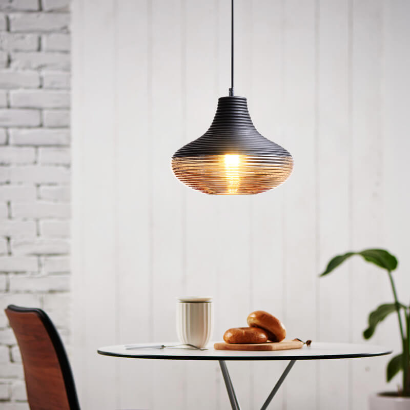 Moderne Glazen Hanglamp in Helder of Zwart Design