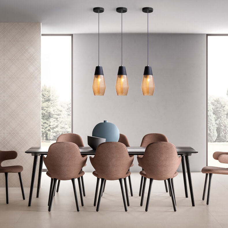 Moderne Glazen Hanglamp in Helder of Zwart Design