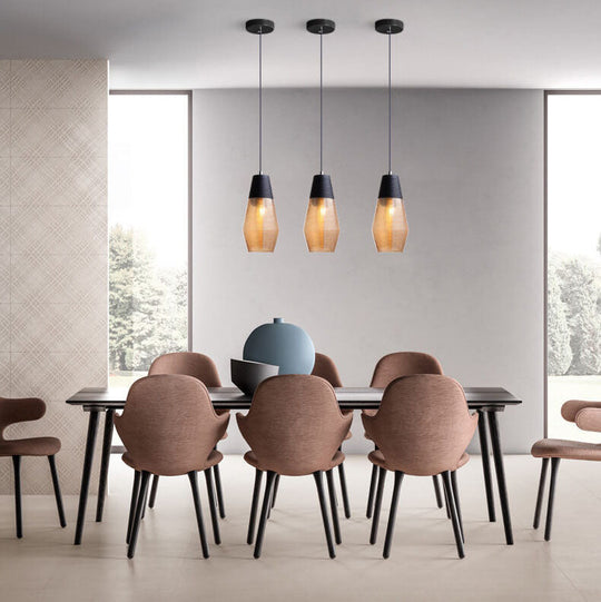 Moderne Glazen Hanglamp in Helder of Zwart Design