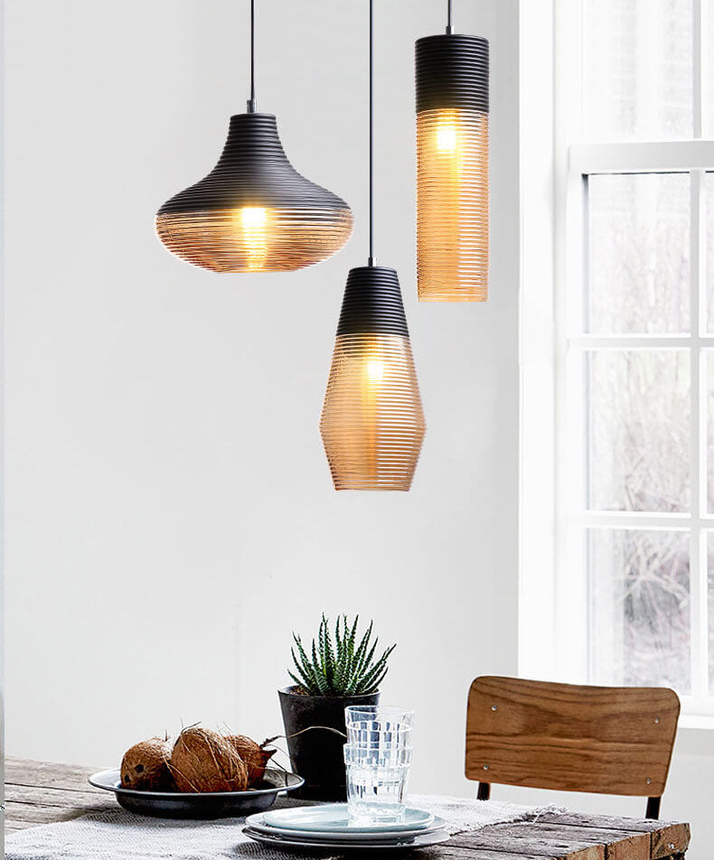 Moderne Glazen Hanglamp in Helder of Zwart Design