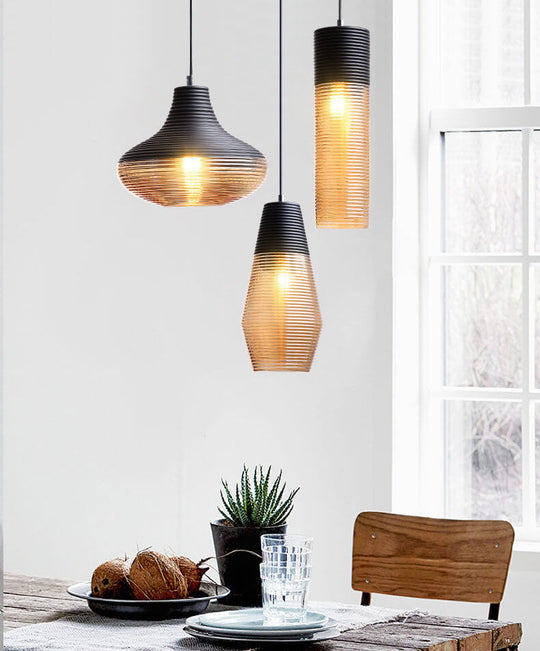 Moderne Glazen Hanglamp in Helder of Zwart Design