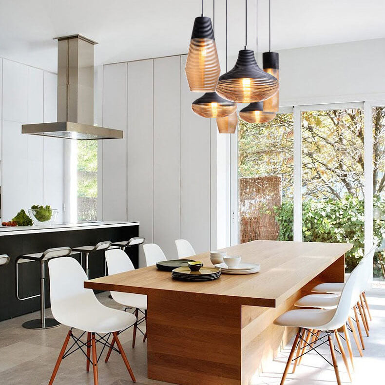 Moderne Glazen Hanglamp in Helder of Zwart Design