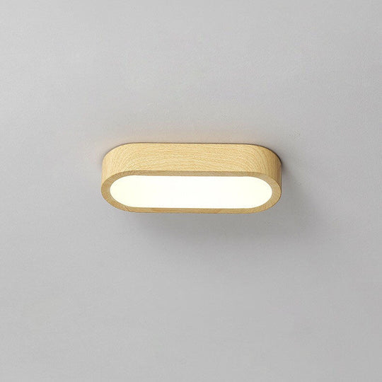 Moderne Houten Plafondlamp – Hout/Walnoot Houtnerf – LED 8W
