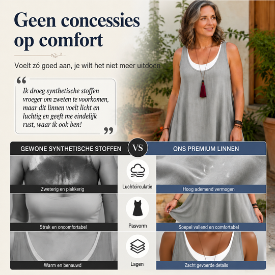 Anouk™ | Buikcamouflerende Mouwloze Jurk Met Laagjeslook