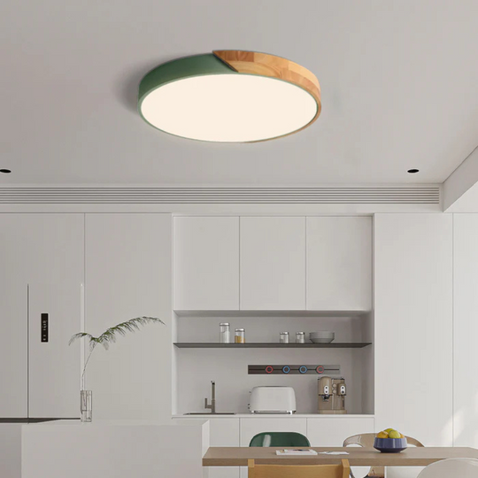 LED Ceiling Lamp with Scandinavian Design made of Wood & Acrylic