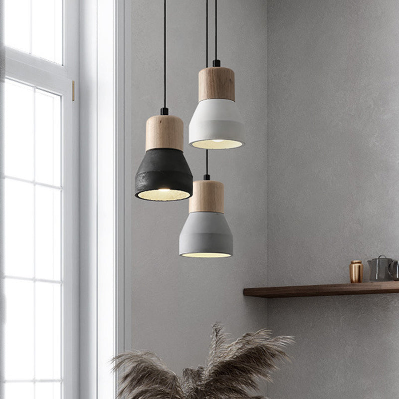 Moderne Hanglamp van Cement & Hout met Industrieel Design