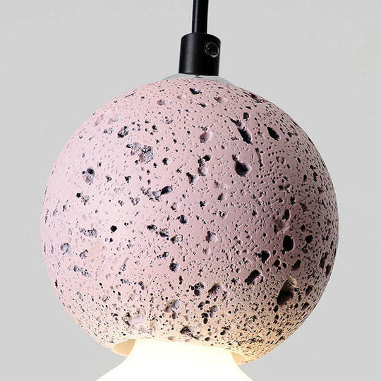 Stenen Japandi Hanglamp – Zwart/Roze/Grijs – E14 Fitting