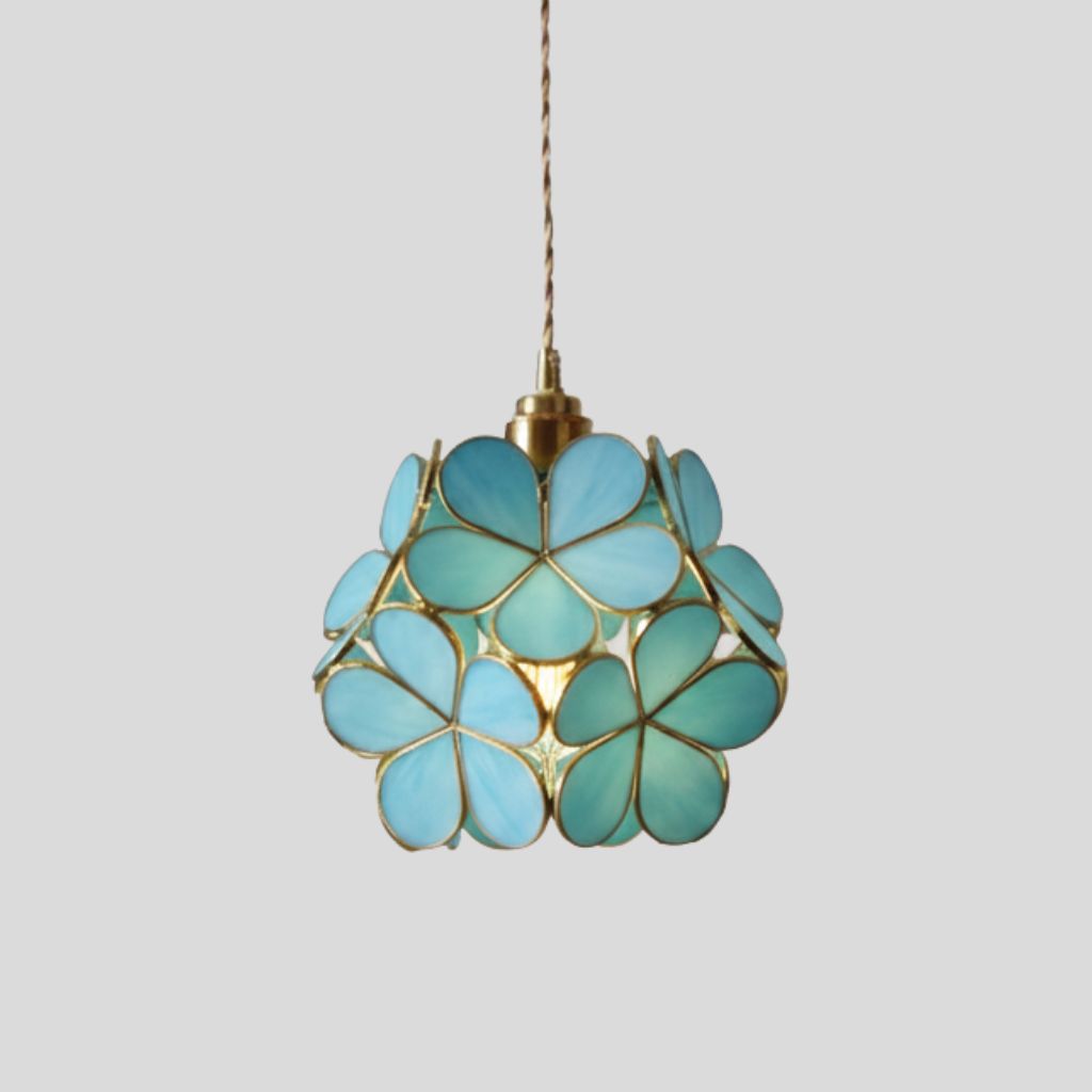 Vintage Glazen Hanglamp – Kleurrijk Handgemaakt Design