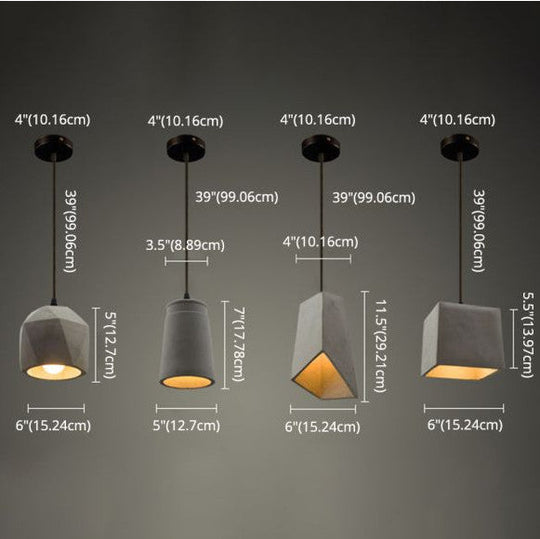 Industriële Cement Hanglamp met een Strak Design
