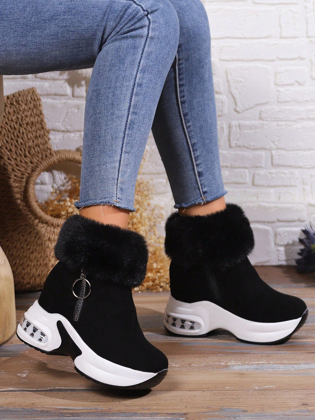 Noor™ | Comfortabele Platform Boots met Imitatiebont