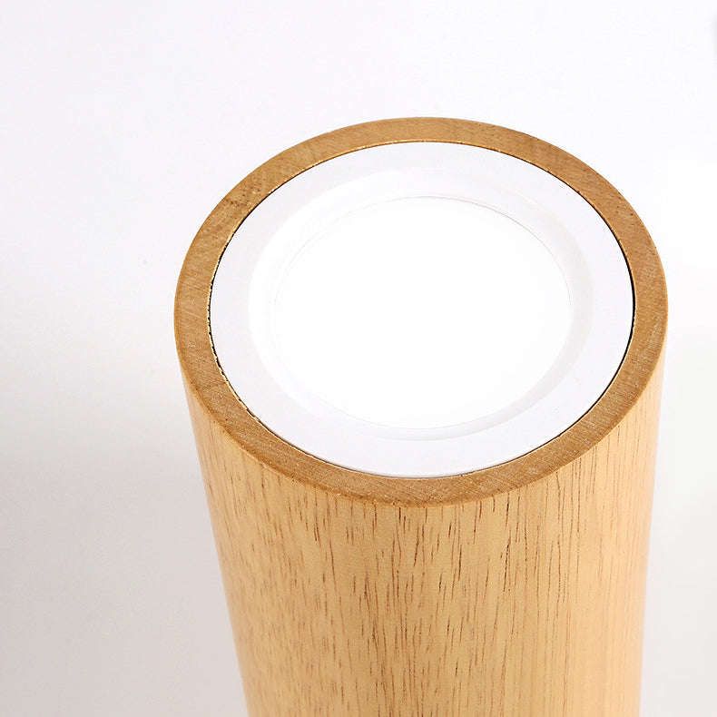 Moderne Houten LED Plafondlamp – Rubberwood & Acryl, 3 Formaten